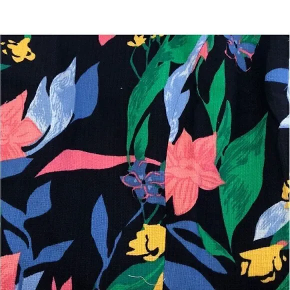 J.Crew Factory Floral Basketweave Square Neck Sheath Dress Navy - Picture 8 of 10